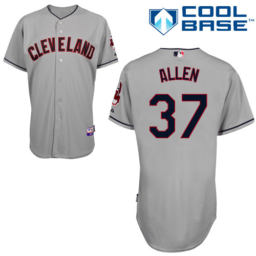Cody Allen #37 MLB Jersey-Cleveland Indians Men's Authentic Road Gray Cool Base Baseball Jersey